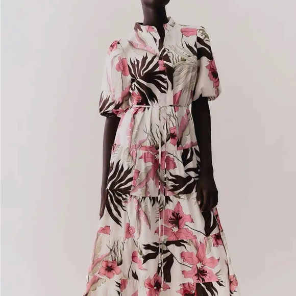 H&M Dresses & Skirts - H&M Floral Dress with Pink and Brown Accents